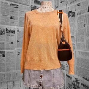 J. Crew Gold Metallic Knit Sweater Women's Medium – Shimmer Long Sleeve Pullover